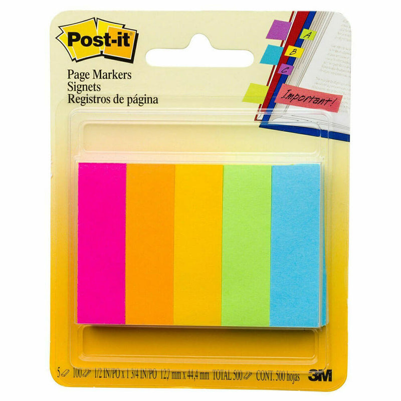 Marque-pages Post-it 500 feuilles (5 couleurs)