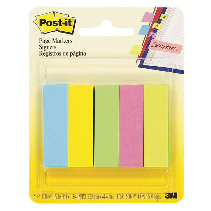 Marque-pages Post-it 500 feuilles (5 couleurs)