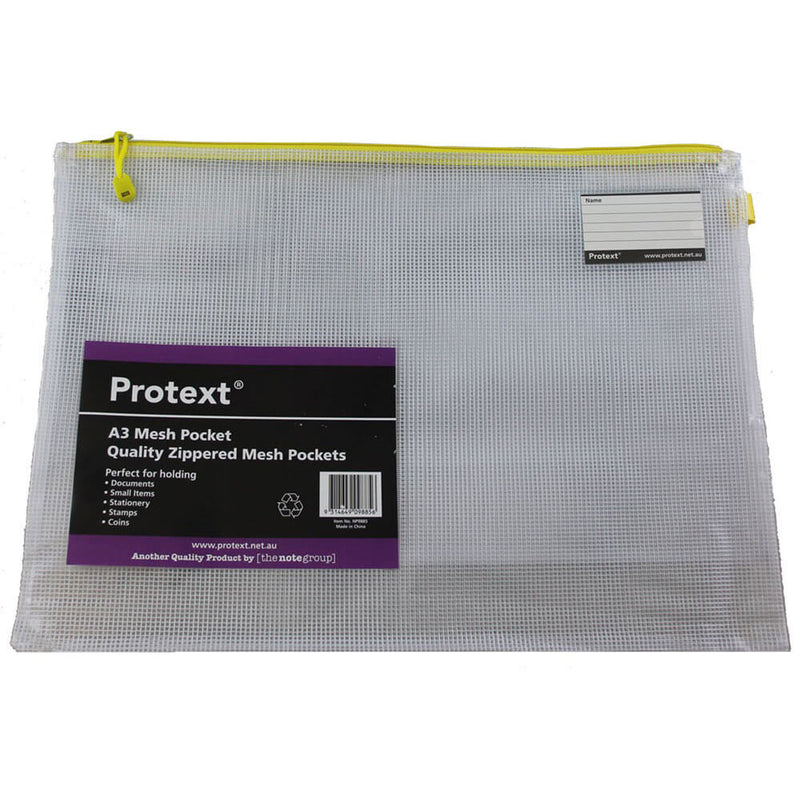 Protext Zippered Mesh Pouch with Note Holder