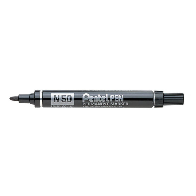 Pentel N50 Permanentmarker mit Rundspitze, 12 Stück