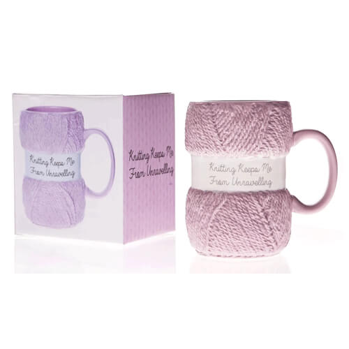 Knitting Keeps Me from Unravelling Knitting Yarn Mug