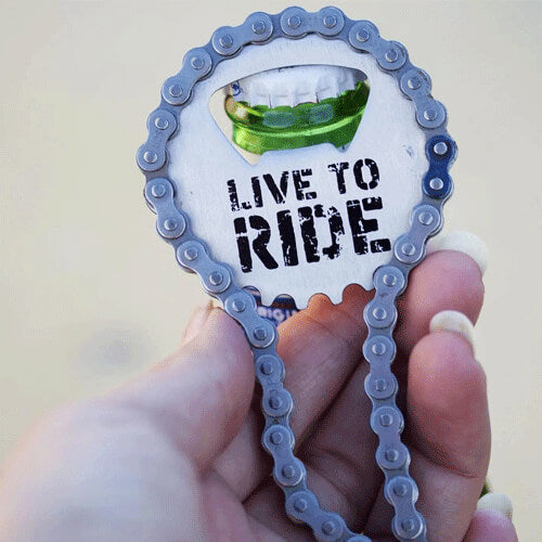 Live to Ride Bike Chain Bottle Opener